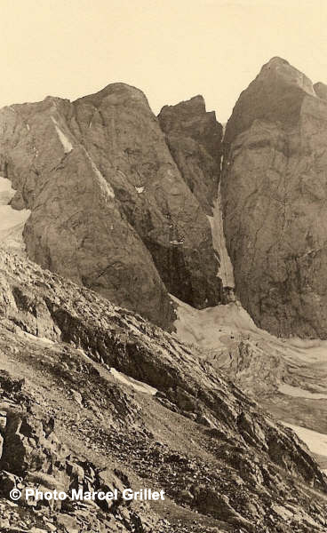 La face Nord du Vignemale et le couloir de Gaube. Photo de Marcel Grillet